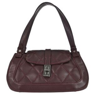 Chanel Mademoiselle Lock Shoulder Bag Quilted Caviar Burgundy Leather Shoulder